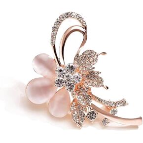 Fashion Rhinestone Flower Brooches Pins Cute Pearl Crystal Floral Lapel Pin Brooch Costume Decorate Jewelry for Women Gril Gift