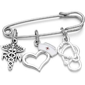 DYJELWD Registered Nurse RN Pin Medical Caduceus Nurse Brooch Birthday Graduation Jewelry Nurse's Day Gifts (RN Pin)