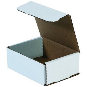 BFM542 Corrugated Cardboard Mailers, 5" x 4" x 2", Tuck Top One-Piece, Die-Cut Shipping Cartons, Small Mailing Boxes, 2" Height, 5" Length, 4" Width, White (Pack of 50)