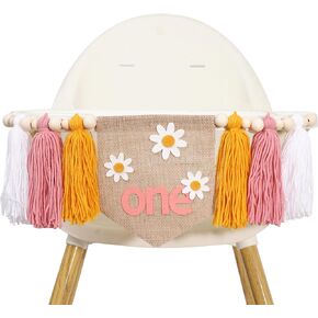 Groovy Daisy Birthday Highchair Banner - Boho Banner for Baby First Birthday, Daisy Theme One Birthday Party Supplies, Summer Birthday Party Decor, Daisy Highchair Banner for Photo Props