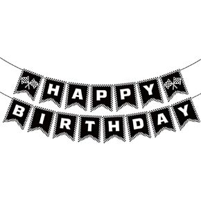 Race Car Birthday Banner, Checkered Happy Birthday Banner, Race Car Party Decorations, Racing Themed Party, Boys racing themed birthday decorations