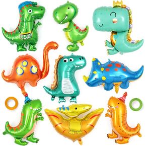 Dinosaur Balloons, 7 Pcs Baby Dinosaur Foil Balloons, Giant Dino Animal Mylar Balloons for Dinosaur Animal Birthday Party Decorations Baby Shower Gender Reveal