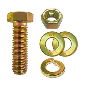 (15 Sets) 5/16-18x1" Grade 8 Hex Cap Bolts Screws, Nuts, Flat & Lock Washers Yellow