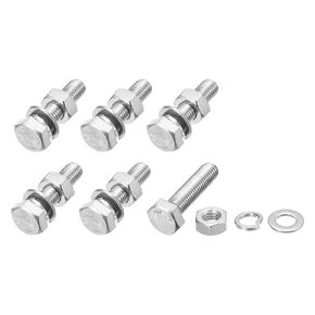 METALLIXITY Hex Head Screws Bolts, Nuts, Flat & Lock Washers Kits (1/4-20x1-1/2") 10 Set, Stainless Steel Fully Threaded Machine Screws Bolt Set - for Home Appliance Equipment