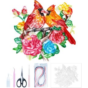 مجموعة اللف Uniquilling، مجموعات اللف الورقية، 16 * 20 بوصة مجموعات تخريمية من الورق الكاردينال مع أدوات اللف واستخدام الدليل، أعمال اللف الفنية DIY فن الجدار الحديث لغرفة المعيشة in Kuwait