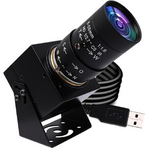 SVPRO 1080P USB Camera Manual Zoom Webcam with Telephoto 5-50mm Lens, Full HD Computer Camera Machine Vision Industrial Camera 100fps/60fps/30fps for Windoes,Mac,Linux,Android
