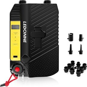 LEDONNE SUP Electric Air Pump Portable Electric Pump for SUP with Digital LCD and Power Switch Button Max Pressure17.4 PSI 12V DC Comes with Car Plug and Battery Clamps, Price-Off Promotions