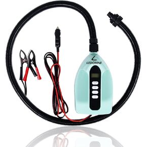 LEDONNE SUP Electric Air Pump Portable Electric Pump for SUP with Digital LCD and Power Switch Button Max Pressure17.4 PSI 12V DC Comes with Car Plug and Battery Clamps, Price-Off Promotions