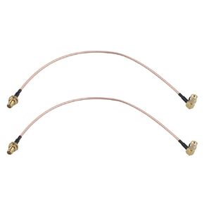 2pcs RP-SMA Male Right Angle to RP-SMA Female Bulkhead Mount WiFi Antenna Extension Cable RG316 Coaxial Cable 30cm/12 inch for WiFi Router USB Adapter IP Security Camera Mini PCIE Card