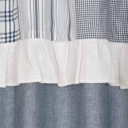 VHC Brands Sawyer Mill Farmhouse Curtains Panel Pair with Attached Valance, Lining for Living Room Bedroom Kitchen Window Décor Plaid Rod Pocket- Panel Set Short in Saudi Arabia