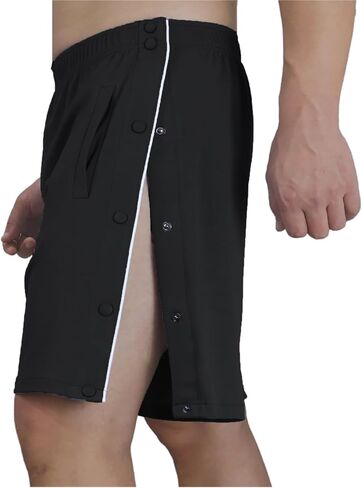 Tear Away Shorts for Men Post Surgery Shorts Snap Knee Leg Hip Surgical Recovery Short Pants Leg Side Open Shorts in Kuwait