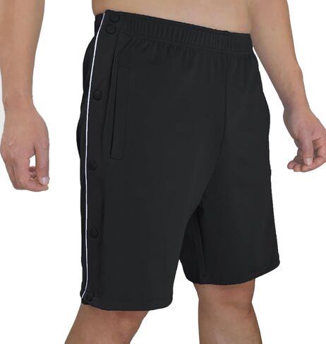 Tear Away Shorts for Men Post Surgery Shorts Snap Knee Leg Hip Surgical Recovery Short Pants Leg Side Open Shorts in Kuwait