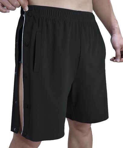Tear Away Shorts for Men Post Surgery Shorts Snap Knee Leg Hip Surgical Recovery Short Pants Leg Side Open Shorts in Kuwait