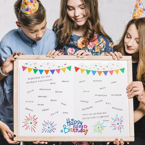 Jumbo Birthday Card Giant Guest Book, 14 x 22 inches Giant Large Birthday Greeting Cards for Girl Boy Birthday Supplies, Including Envelope(White) in Saudi Arabia