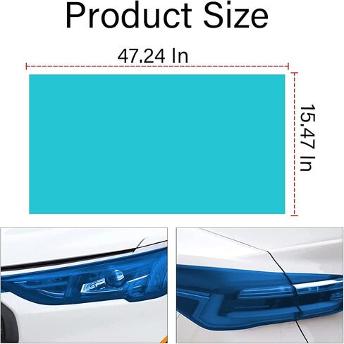 Car Headlight Taillight Vinyl Tint Wrap, 11.8''x47.2'' Extra-Wide Smoke Fog Light Stickers, Vehicle Modification Self Adhesive Decal, Universal Auto Exterior Decoration Accessories (Black) in Saudi Arabia