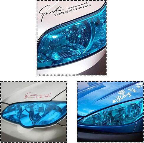 Car Headlight Taillight Vinyl Tint Wrap, 11.8''x47.2'' Extra-Wide Smoke Fog Light Stickers, Vehicle Modification Self Adhesive Decal, Universal Auto Exterior Decoration Accessories (Black) in Saudi Arabia