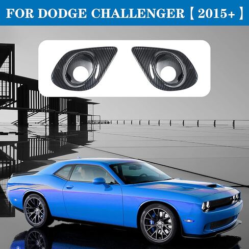 Hoolcar Front Fog Light Covers Lamp Foglight Trim Accessories for Dodge Charger 2015-2021 (Carbon Fiber) in Saudi Arabia