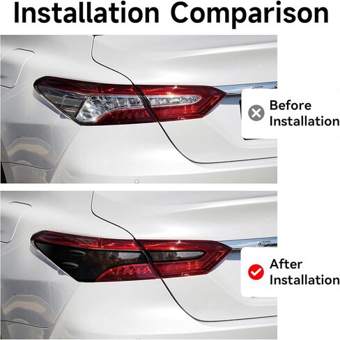 4 قطع غطاء مصباح خلفي ديكور متوافق مع تويوتا كامري 2024 2023 2022 2021 2020 2019 2018 ملحقات مادة ABS إطار ضوء خلفي حواف الديكور in Kuwait