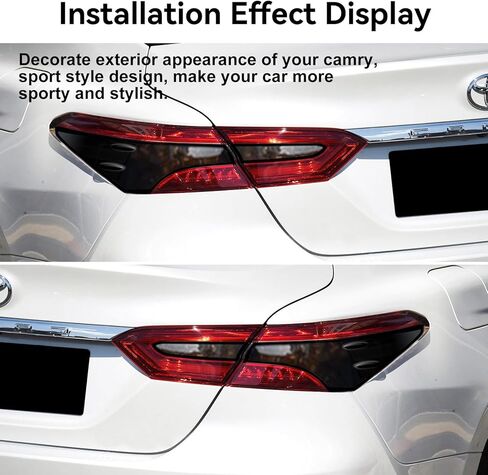 4 قطع غطاء مصباح خلفي ديكور متوافق مع تويوتا كامري 2024 2023 2022 2021 2020 2019 2018 ملحقات مادة ABS إطار ضوء خلفي حواف الديكور in Kuwait