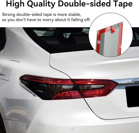 4 قطع غطاء مصباح خلفي ديكور متوافق مع تويوتا كامري 2024 2023 2022 2021 2020 2019 2018 ملحقات مادة ABS إطار ضوء خلفي حواف الديكور in Kuwait