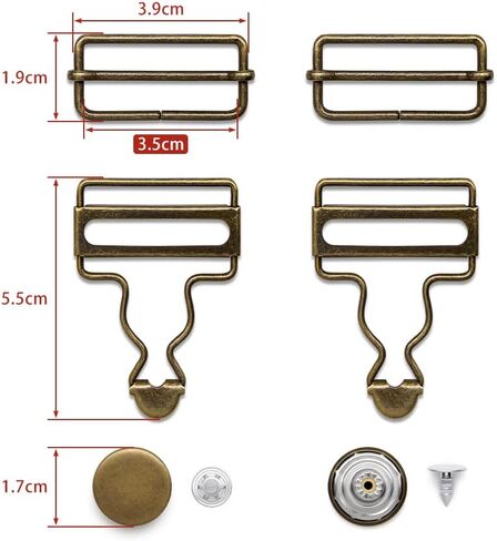 أبازيم SEMINI الشاملة مع أزرار بدون خياطة حمالة نحاسية بديلة أبازيم لملابس المريله والسراويل الجينز in Kuwait