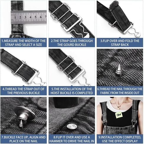 أبازيم SEMINI الشاملة مع أزرار بدون خياطة حمالة نحاسية بديلة أبازيم لملابس المريله والسراويل الجينز in Kuwait