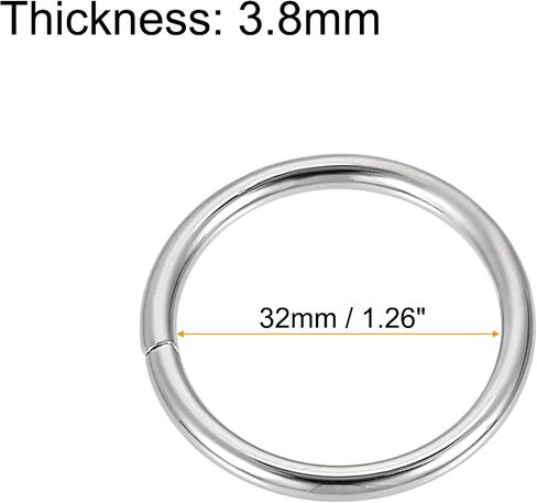 uxcell Metal O Ring, Non-Welded Rings for Hardware DIY Leather Craft in Saudi Arabia