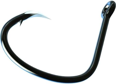 EAGLE CLAW Lancet Circle Offset Fishing Hook, Black Chrome, 4/0, Pack of 12 in Saudi Arabia