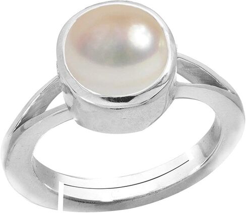 Pearl Moti Certfied South seal 4.55 Carat ( Ratti 5.25 ) Pure 925 Sterling Silver Ring in Saudi Arabia