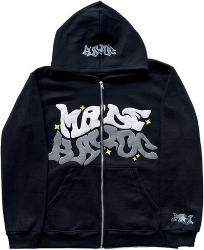 Y2K Hoodie for Women Men Grunge Aesthetic Sweatshirt Hoodies Casual Zip-up Oversized Sweatshirt Harajuku Jacket in Saudi Arabia