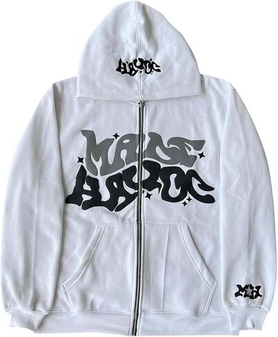 Y2K Hoodie for Women Men Grunge Aesthetic Sweatshirt Hoodies Casual Zip-up Oversized Sweatshirt Harajuku Jacket in Saudi Arabia