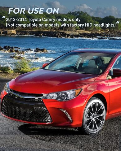 Nilight Headlight Assembly for 2012 2013 2014 Toyota Camry L/LE/XLE/Hybrid LE XLE Headlamps Replacement Black Housing Amber Reflector Driver and Passenger Side in Saudi Arabia