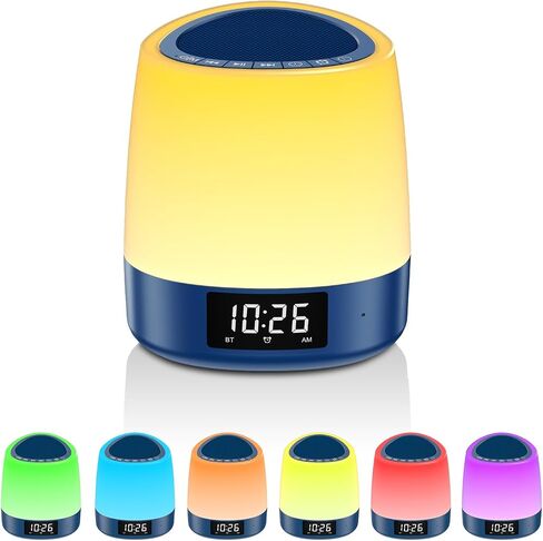 White Noise Sound Machine with 34 Sleep Sounds 8 Colors Night Light, Battery Powered Integrated Alarm Clock Bluetooth Function Sleep Timer, White Noise Machine for Sleeping Adults Baby Navy in Saudi Arabia