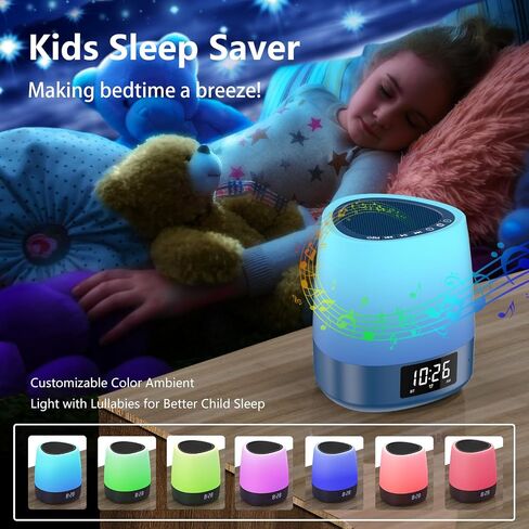 White Noise Sound Machine with 34 Sleep Sounds 8 Colors Night Light, Battery Powered Integrated Alarm Clock Bluetooth Function Sleep Timer, White Noise Machine for Sleeping Adults Baby Navy in Saudi Arabia