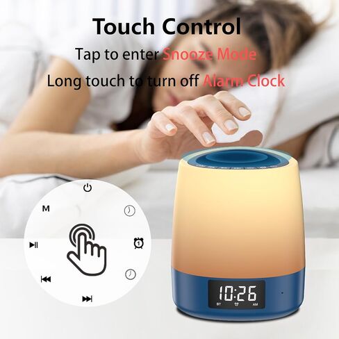 White Noise Sound Machine with 34 Sleep Sounds 8 Colors Night Light, Battery Powered Integrated Alarm Clock Bluetooth Function Sleep Timer, White Noise Machine for Sleeping Adults Baby Navy in Saudi Arabia