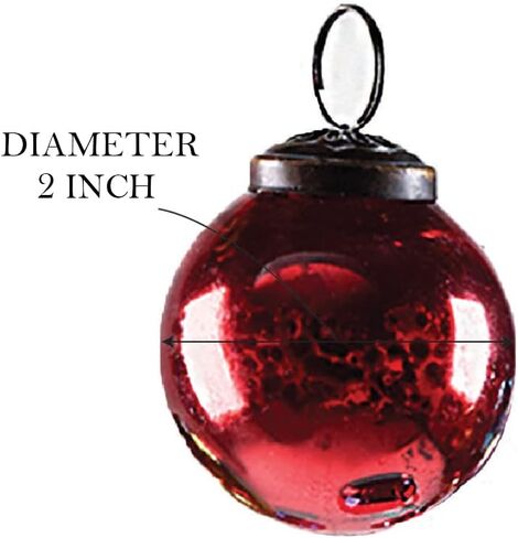 Serene Spaces Living 12pcs Multicolor Mercury Glass Ornament Set, Christmas Decorations, 2" Diameter in Saudi Arabia