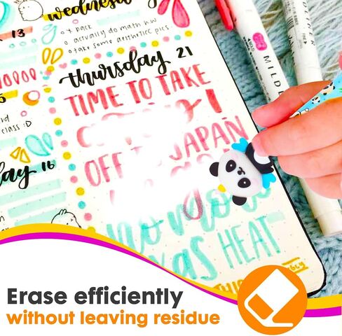 Erasable Gel Pens, 10 Colors Retractable Cartoon Erasable Pens Clicker Fine Point 0.5mm, Make Mistakes Disappear, Assorted Color Inks for Journaling Drawing Writing Planner in Saudi Arabia