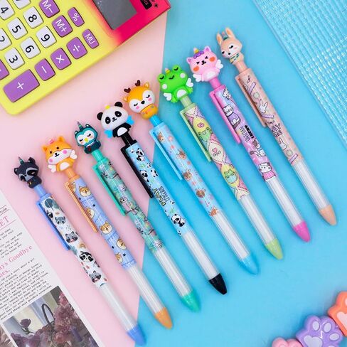 Erasable Gel Pens, 10 Colors Retractable Cartoon Erasable Pens Clicker Fine Point 0.5mm, Make Mistakes Disappear, Assorted Color Inks for Journaling Drawing Writing Planner in Saudi Arabia
