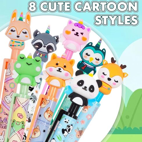 Erasable Gel Pens, 10 Colors Retractable Cartoon Erasable Pens Clicker Fine Point 0.5mm, Make Mistakes Disappear, Assorted Color Inks for Journaling Drawing Writing Planner in Saudi Arabia