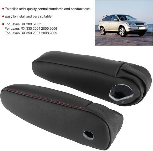 2Pcs Car Seat Armrest Cover, Synthetic Leather Armrest Cover Protector for Lexus RX 300 330 350 2003?2009(Black) in Saudi Arabia
