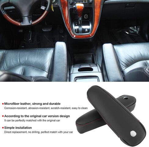 2Pcs Car Seat Armrest Cover, Synthetic Leather Armrest Cover Protector for Lexus RX 300 330 350 2003?2009(Black) in Saudi Arabia