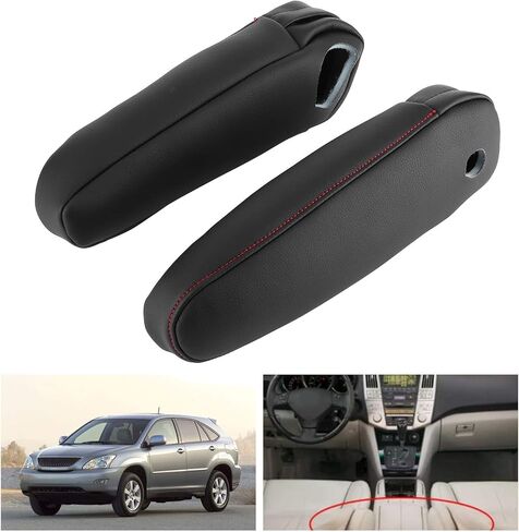 2Pcs Car Seat Armrest Cover, Synthetic Leather Armrest Cover Protector for Lexus RX 300 330 350 2003?2009(Black) in Saudi Arabia