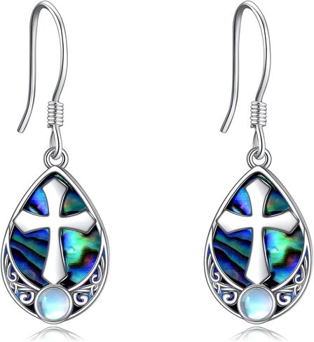 Celtic Cross Earrings Sterling Silver Irish Cross Drop Dangle Earrings Fashion Jewelry Gift for Women in Kuwait