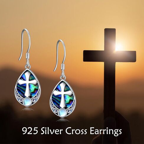 Celtic Cross Earrings Sterling Silver Irish Cross Drop Dangle Earrings Fashion Jewelry Gift for Women in Kuwait