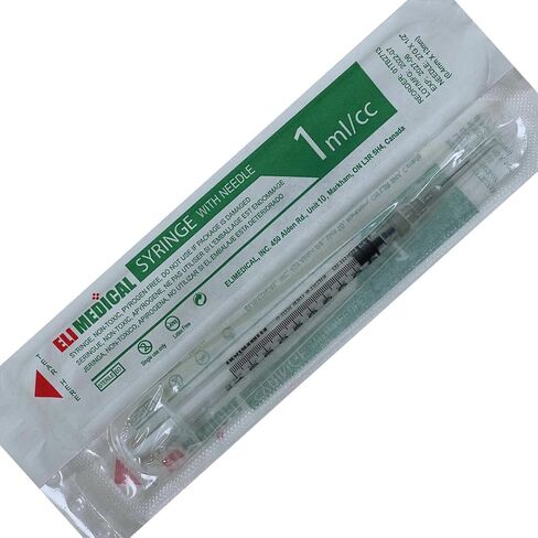 حقنة بيطرية Luer Slip 1cc (1ml) TB، 27G x 1/2 بوصة (13 مم)، مختومة بشكل فردي، 100 لكل صندوق، 01TB2713 in Saudi Arabia