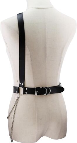 Women's Waist Belt Punk Rock Leather Body Straps Harness Belt Adjustable Rock Chain Leather Belt in Saudi Arabia