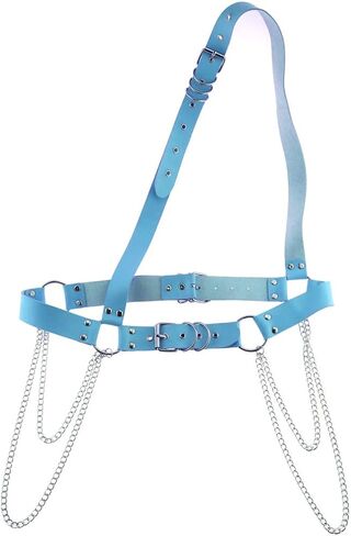Women's Waist Belt Punk Rock Leather Body Straps Harness Belt Adjustable Rock Chain Leather Belt in Saudi Arabia