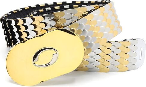 Marshal Metal Fashion Belt Metallic Mermaid Scale Stretch Waist Belt in Saudi Arabia