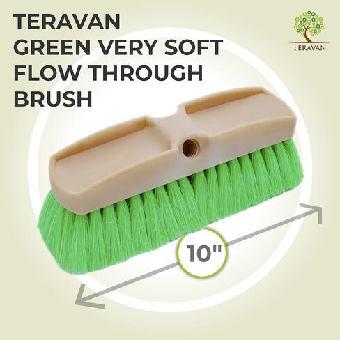 Teravan Green Obround Flow Thru Brush-Car Wash Brush with Very Soft Bristles-Cleaning Brush for RVs,Trucks and Boats (8 Inch) in Saudi Arabia