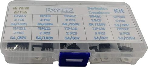 20 Pcs 10 Values Silicon Epitaxial Power Transistor TIP31C TIP32C TIP41C TIP42C TIP120 TIP121 TIP122 TIP125 TIP126 TIP127 Darlington Transistors TIP Series Assortment Kit in Kuwait